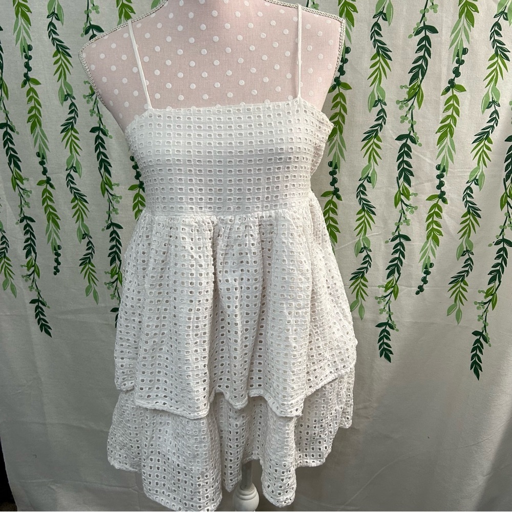 Urban Outfitters Ivory Lace Detail Dress B3